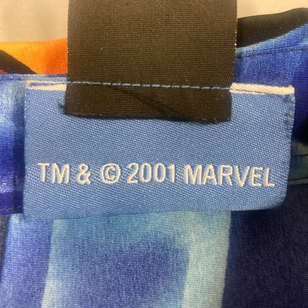 Vintage 2001 Marvel Comics Spider-Man Button Down Shirt‎ XL Blue Shattered Glass - Picture 10 of 13